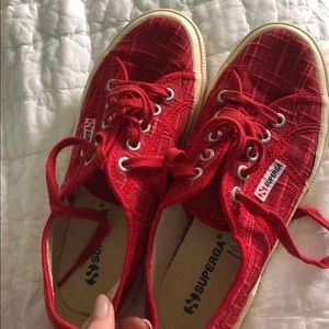 Red SUPERGA sneakers